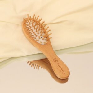 Mini Cepillo de Madera para Cabello [ Dk ]